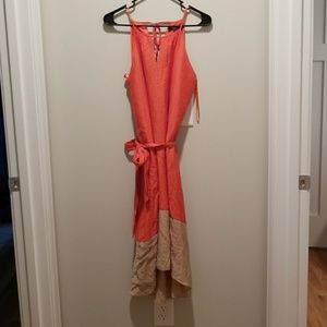 Orange Limited Midi Dress with belt (XS)